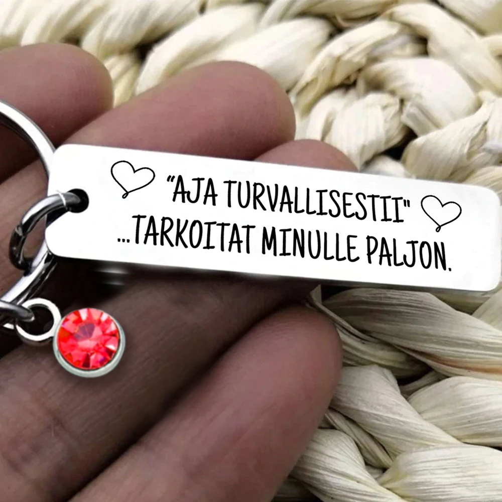 Aja turvallisesti - Birthstone avaimenperä